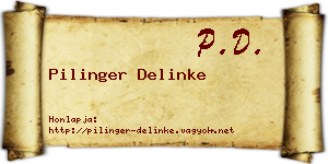 Pilinger Delinke névjegykártya